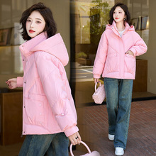 一件代发正品高端2024冬羽绒服女装短款连帽百搭时尚加厚上衣外套