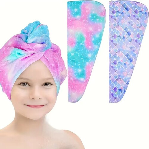 TEMU Bestselling Thick Absorbent Quick-Dry Children's Hair Hat, Digital Printing Level 4 Women's Adult Shower Cap