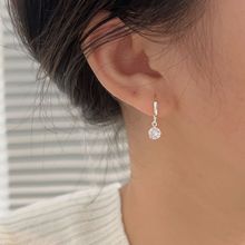 韩国韩版持恒S925纯银极简镶嵌耳环女小众轻奢小清新精致耳扣耳饰