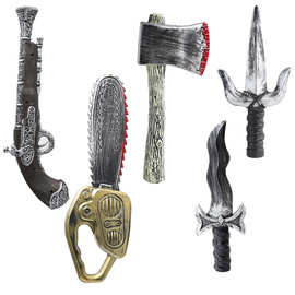 万圣节塑料玩具刀斧头cosplay道具仿真匕首派对用品海盗枪电锯