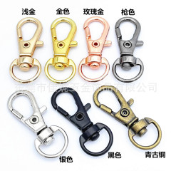 元のメーカーのマットブラック亜鉛合金のキーホルダーの金色のフックのリボンの古銅の回転のフックの越境の鍵の装飾