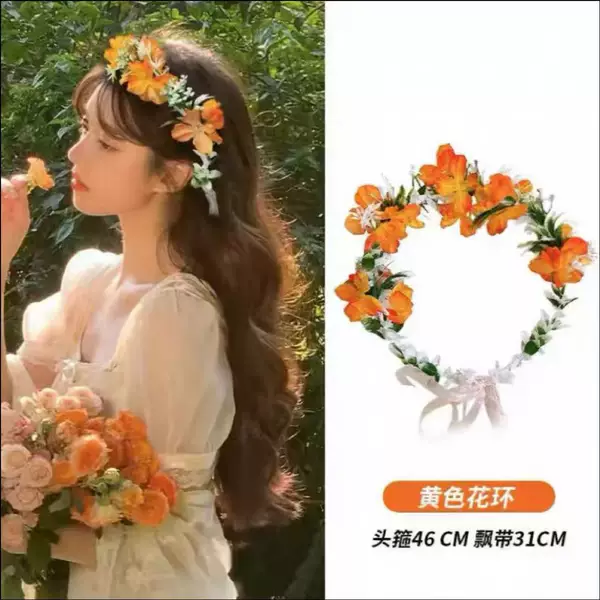 Camellia Wreath Headband for Adults and Children, Floral Headpiece, Bridal Atmosphere Hair Accessory, Bowknot