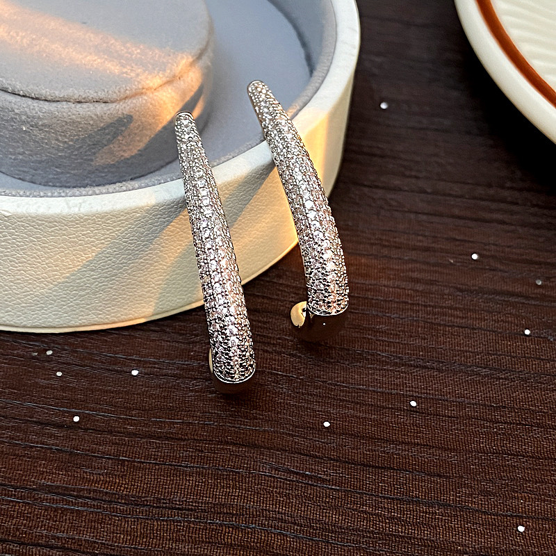 10g Weight 925 Sterling Silver Ear Needle Material Zircon Inlay Material Drop Earrings, Ear Studs Classification 1 Pair Quantity Banquet, Party Occasion Copper Material Geometric Pattern All Seasons Season Women's Gender Elegant, Glam Style 1 Pair Elegant Glam Geometric Copper Zircon Drop Earrings Ear Studs 5