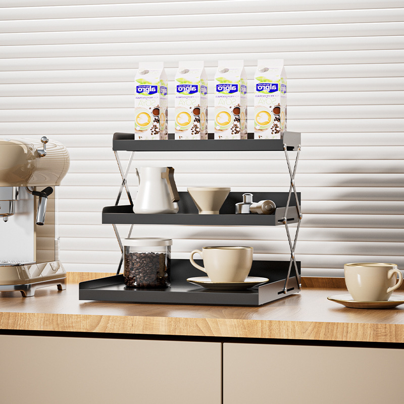 Estante de almacenamiento de cafetera de escritorio multifuncional Estante de almacenamiento de escritorio doméstico Estante de almacenamiento de oficina Estante de cocina