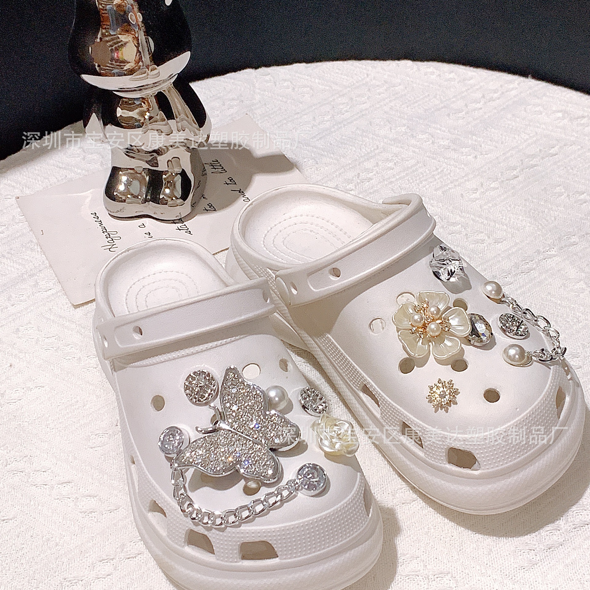 K78-Silver 나비 꽃 세트 (신발 없음)