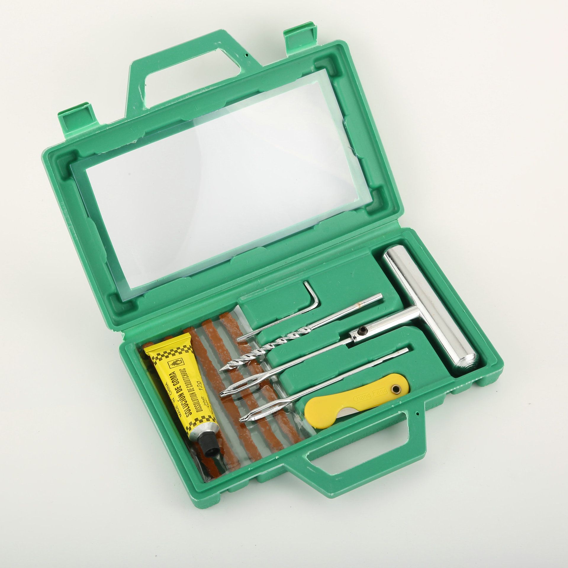 Car repair tire repair tool suit metal iron handle super hardness fast emergency repair vacuum tire set box