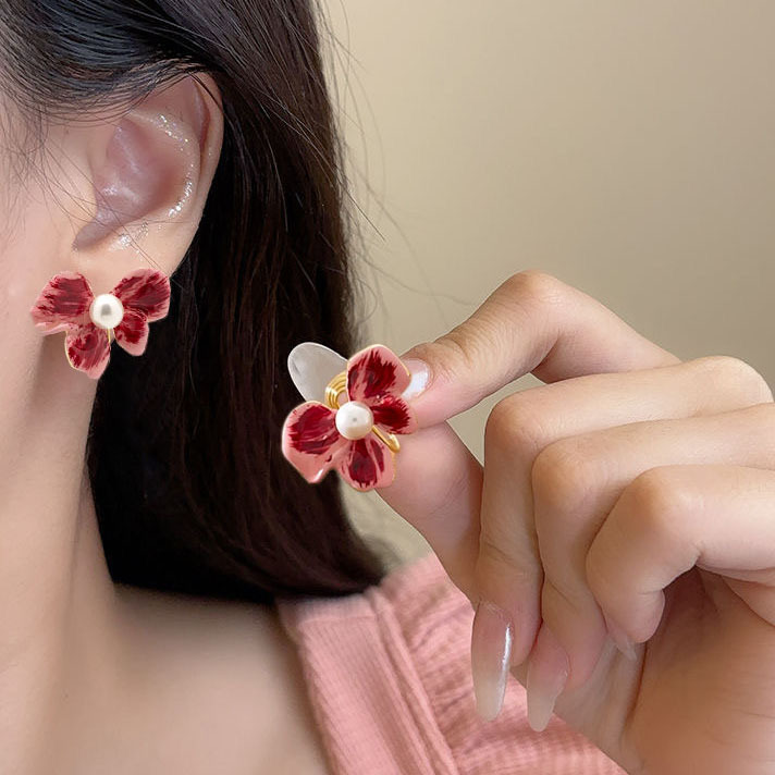 27#红色花朵蚊香盘耳夹