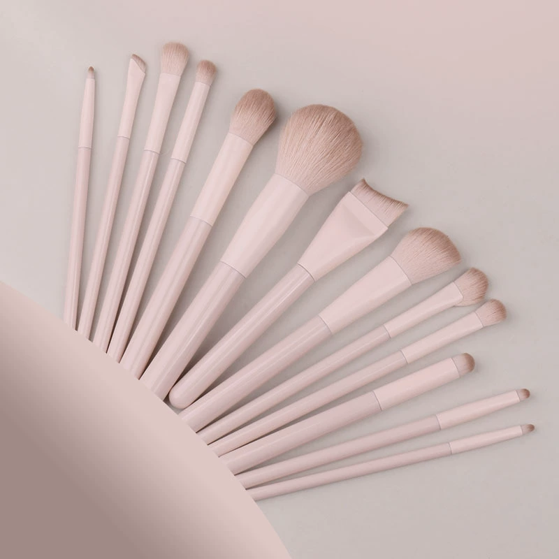 Makeup Brush Set 13 pcs — eye shadow & face blush brushes for beginners with case