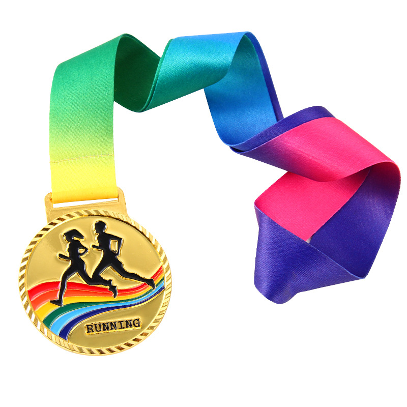 Medalla de Maratón Juvenil Urbano Corrida de Larga Distancia Corrida Doble Corrida Medalla conmemorativa de honor Metal Listado