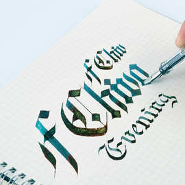平行笔平头美术钢笔哥特体英文花体书法透明杆藏文创意艺术字体