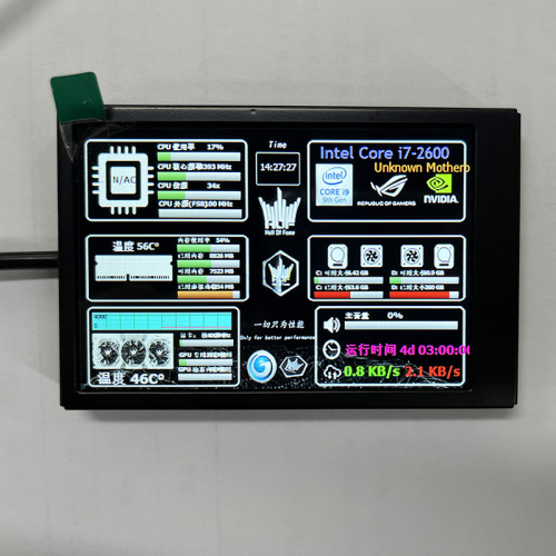 Cross-border 3.5-inch Type-C sub-display case USB case computer status monitoring IPS screen Aida64
