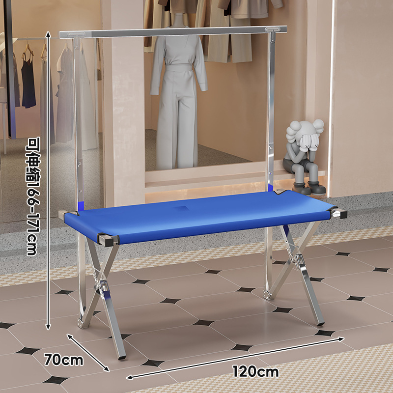 Estante Plegable para Puesto, Tubo de Hierro y Tela Oxford, Retráctil y Portátil, para Mercado Nocturno