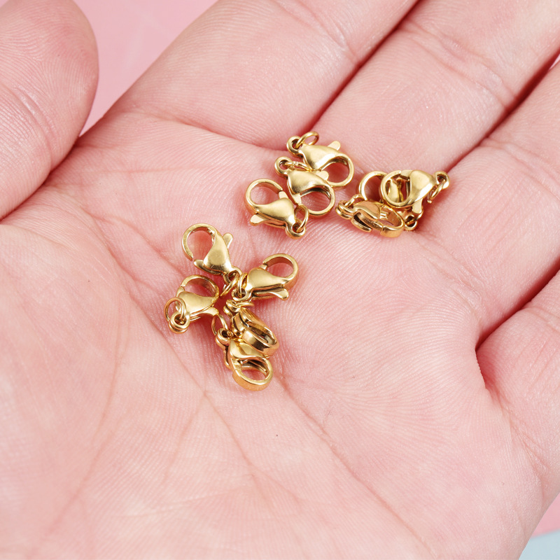 外国貿易の人気炉内真空メッキステンレス製ロブスターバックルdiyアクセサリー接続バックル9/10mmアクセサリーバックル|undefined