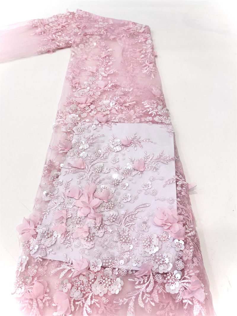 Tejido bordado de calcomanías hechas a mano, tela de calcomanías, vestido de novia de moda, vestido de moda, tela de vestido de moda