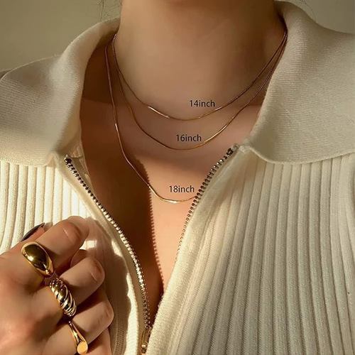 Cross-border minimalist snake chain necklace for men, Instagram trendy sweet and cool personality, hip-hop style simple pendant chain