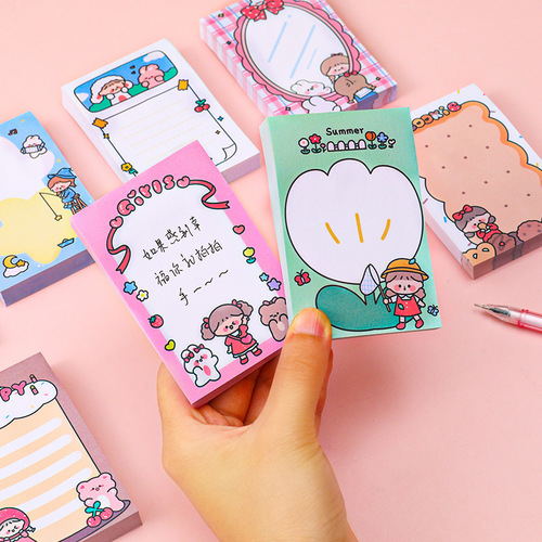 Colorful cartoon sticky note note pad for students, animation, creative office, tearable, self-adhesive, N-time stickers, stationery, school season