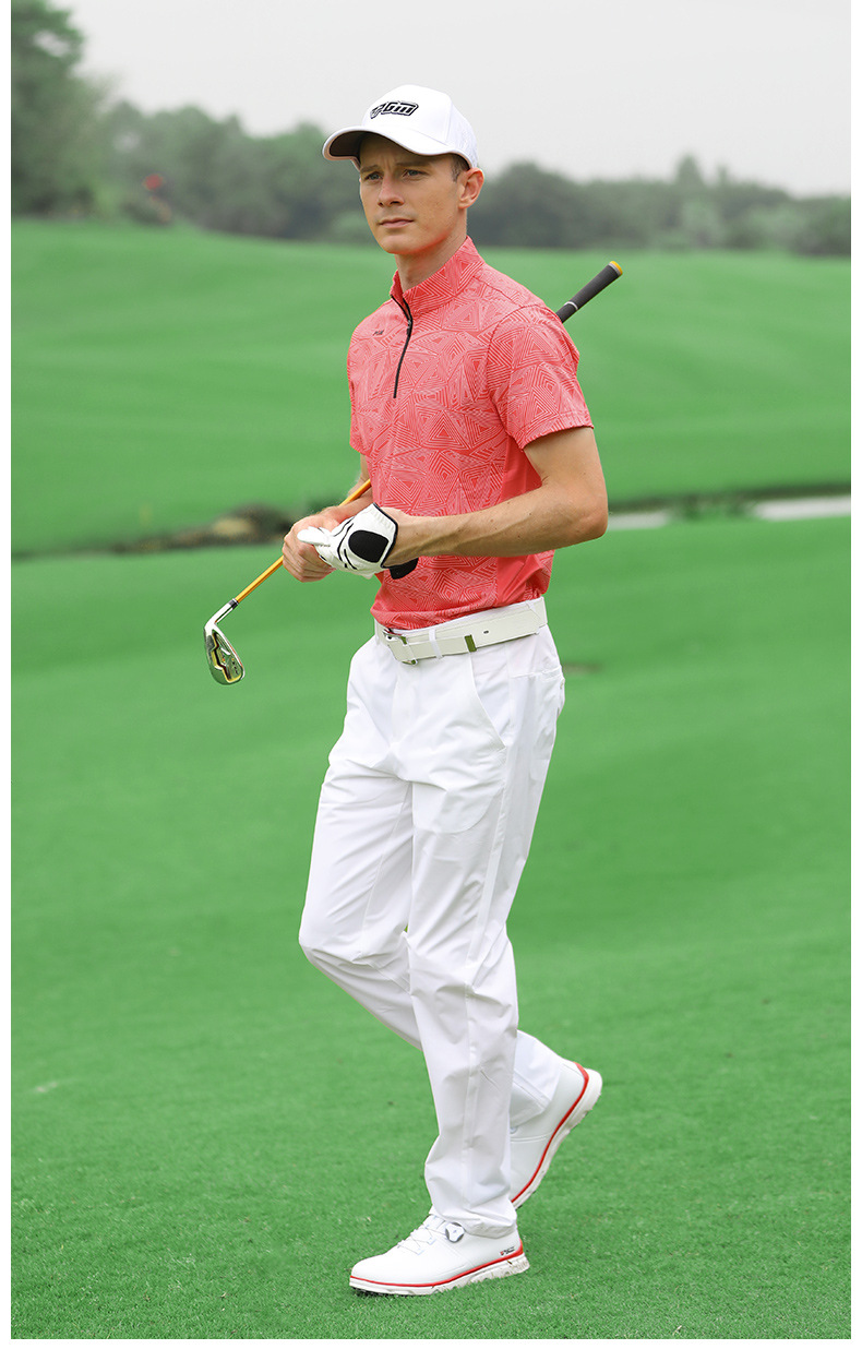 Áo thun nam golf ngắn tay vải thể thao co giãn PGM — YF394 màu trắng, YF394 màu xanh, YF394 Màu Đỏ chi tiết 9