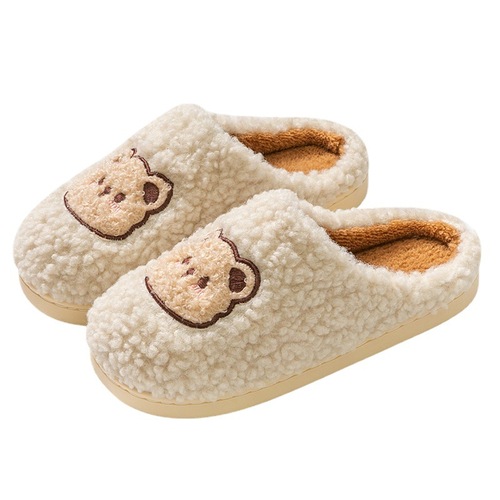 Lidani cotton slippers for men winter cute indoor furry shoes warm non-slip home plus velvet slippers for women wholesale