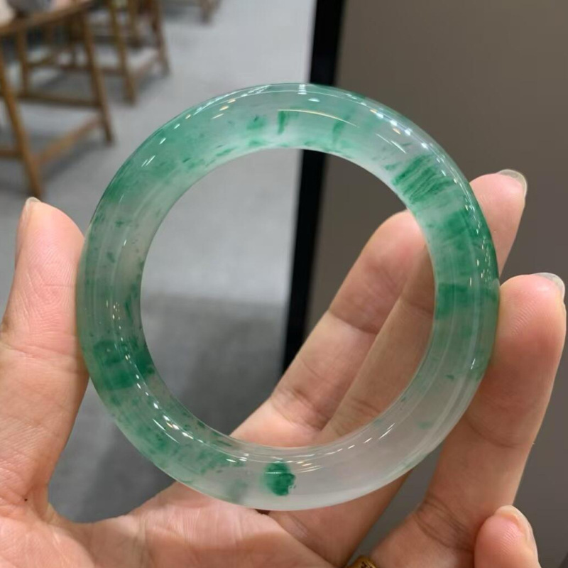 天然アフリカエメラルドブレスレット、ハイアイスフラワーブレスレット、ユリンドン翡翠ブレスレット、女性用交換用翡翠ブレスレットペンダント|undefined