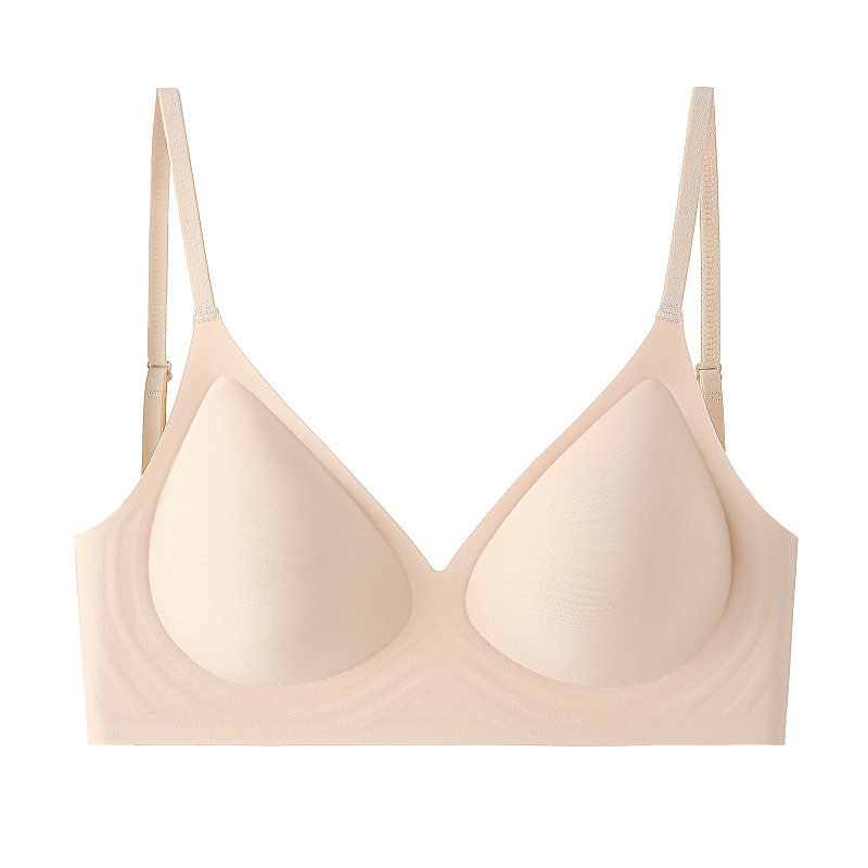 Wire-Free Seamless Bra Women's Sexy Lingerie Exposed Cross Back Design Jelly Soft Support Underwear Sleepwear_voghion.com