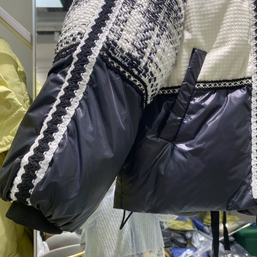 Демисезонная бархатная тёплая куртка с пуховым наполнителем, стиль Chanel, пух из утки