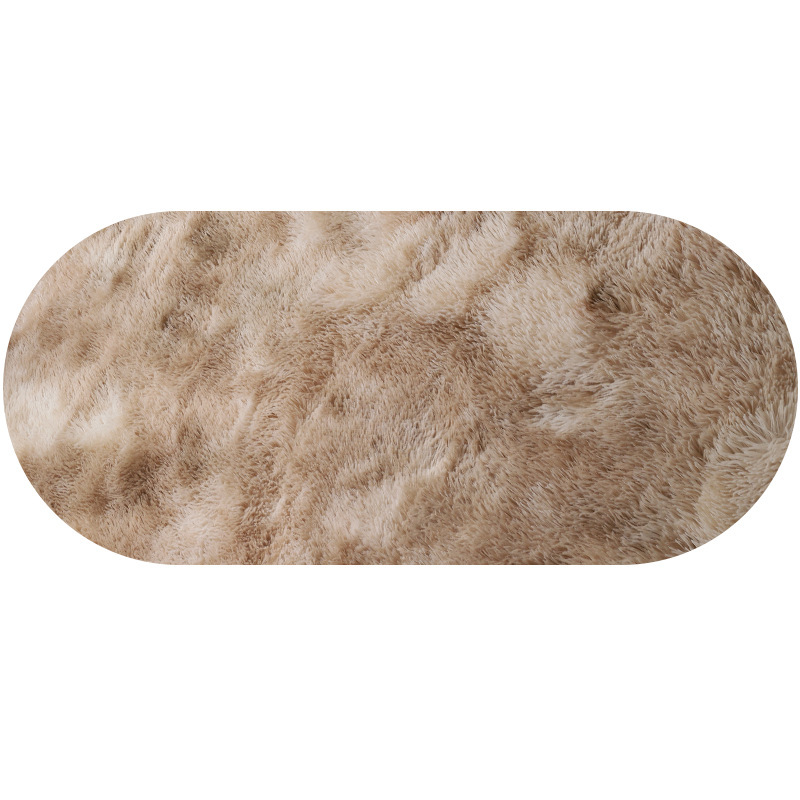 Luz de lujo dormitorio mantas de cama sala de estar oval simple estera de suelo vello largo teñido antideslizante balcón estera de ventana flotante paquete suave image 6