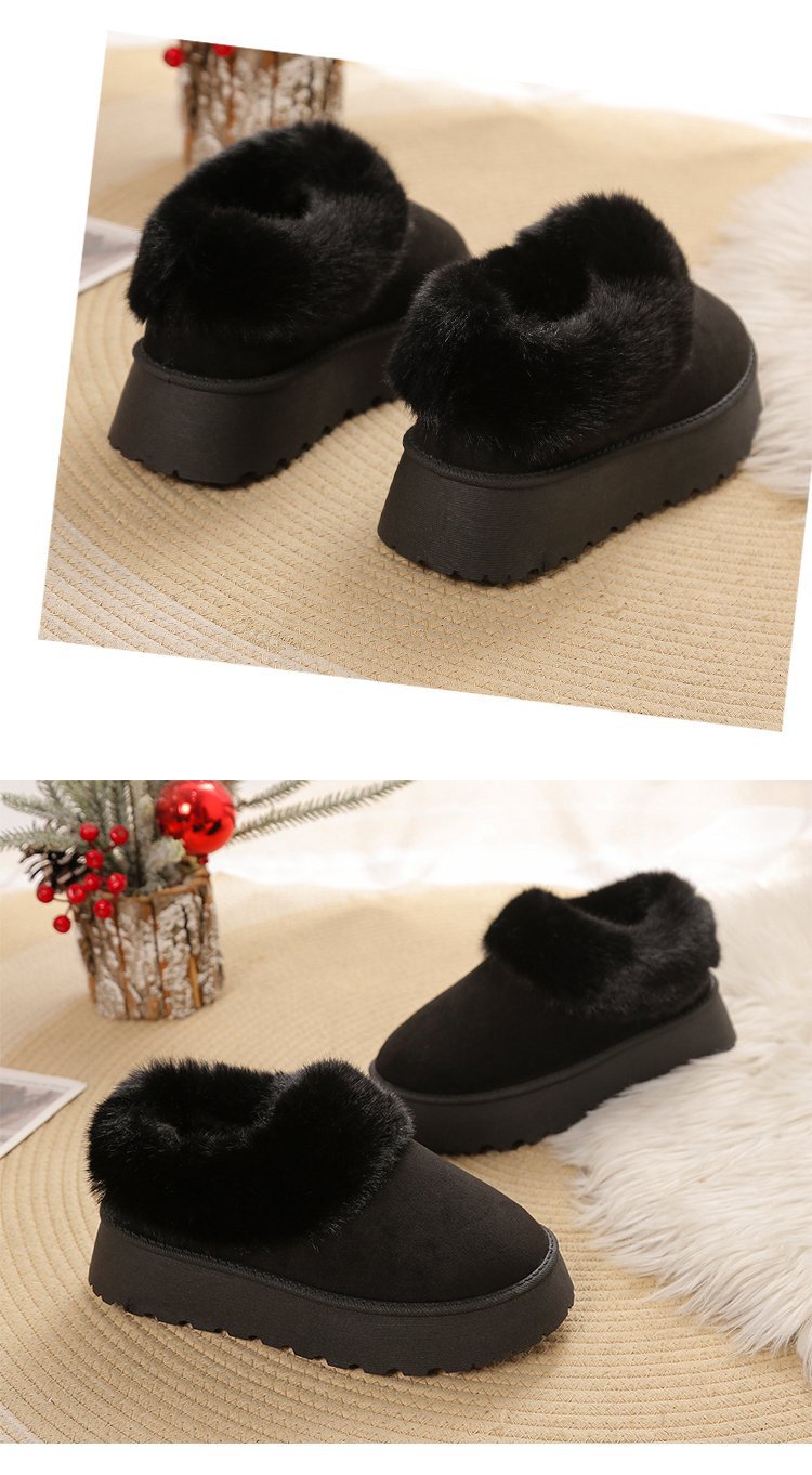 A new winter slip-on snow boots women's shoes plush one cotton shoes plus velvet thickened_voghion.com