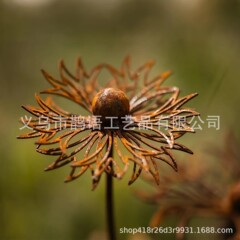 跨境新品矢车菊金属地插，花园、庭院、草坪艺术装饰，生锈艺术