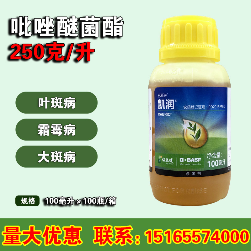 德国巴斯夫 凯润25%吡唑醚菌酯叶斑病 黑星霜霉病白粉病杀菌剂100
