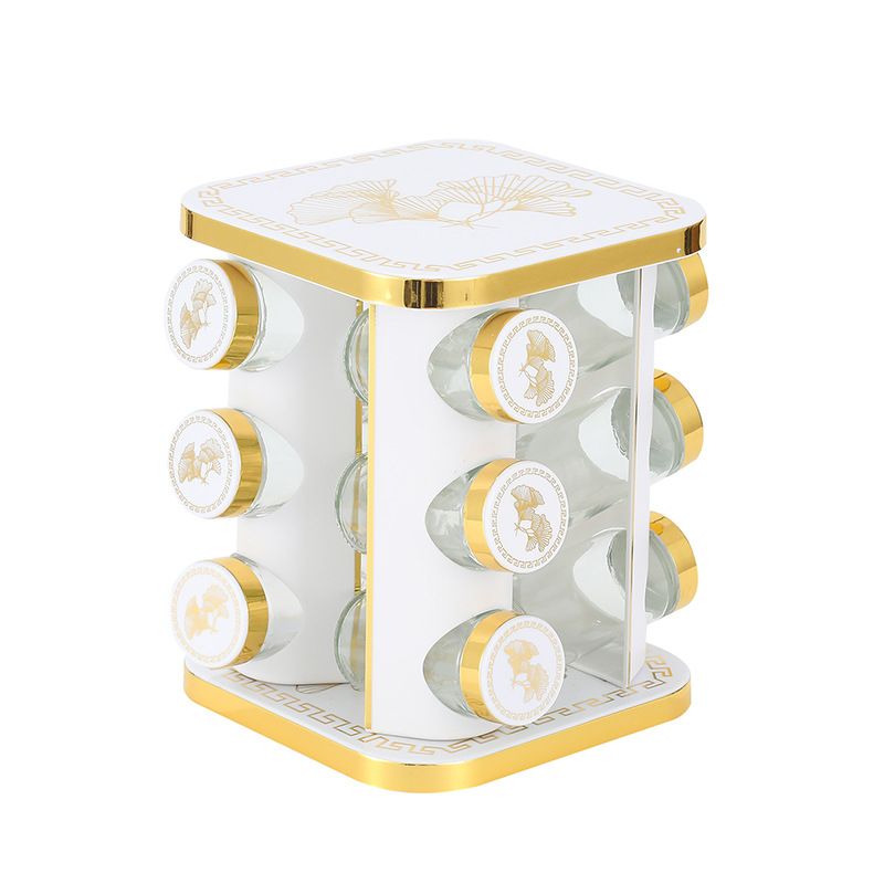 Condimento tanque combinado dispositivo de cubierta de rack caja de condimentos condimento tanque de condimentos de cocina condimento botella rotatoria condimento botella