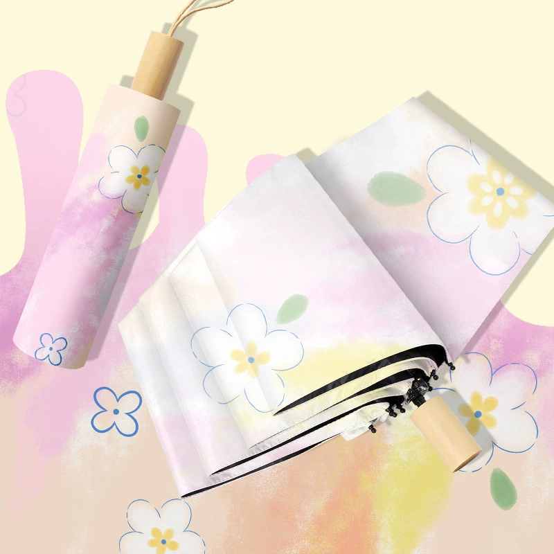 Automatic umbrella flower-shaped solar-powered, gradient, fully automatic, sun protection, UV protection