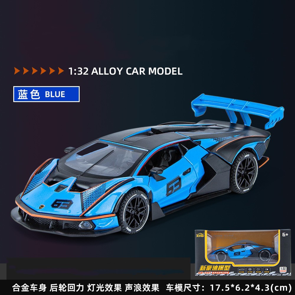 Nuevo Haodi aleación modelo de coche 1:32 Lanbo SCV12 coche deportivo 6 Puerta Abierta tira del coche de sonido y luz modelo decoración colección