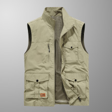 春秋季爆款跨境马甲男士户外多口袋工装薄款速干摄影钓鱼背心外套