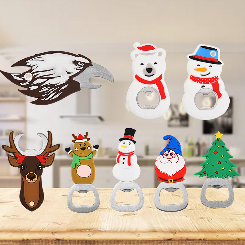 クリエイティブクリスマスシリコン栓抜きポータブルビールかわいい漫画シリコン栓抜きビール栓抜き|undefined
