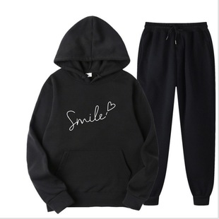 2024 new solid color cross-border pullover sweater sports suit sweater suit fashion fleece men's hoodie