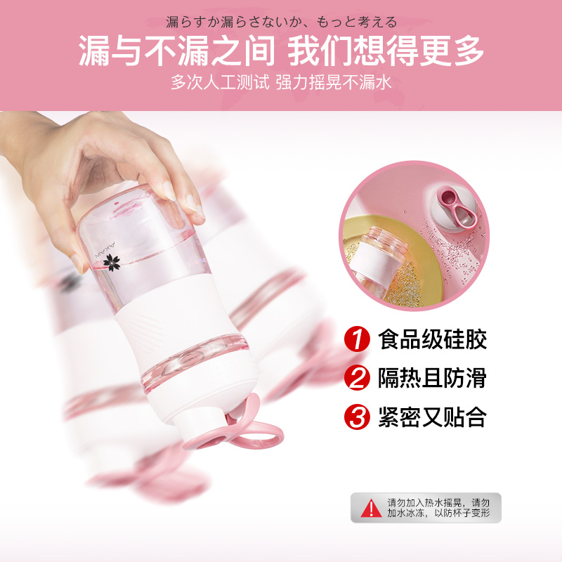 Taza de mano especial transfronteriza para mujeres taza de batido de leche de reemplazo de comida portátil agitación proteína fitness deportes plástico sacudiendo taza de agua