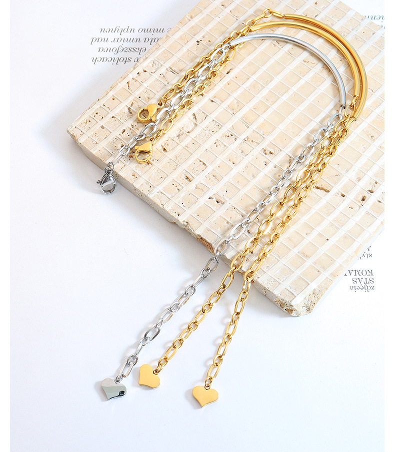 Elegant Heart Shape Titanium Steel Plating Bracelets