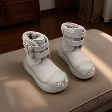 厚底中筒雪地靴女款2025年新款冬季大头棉靴加绒加厚保暖雪地棉鞋