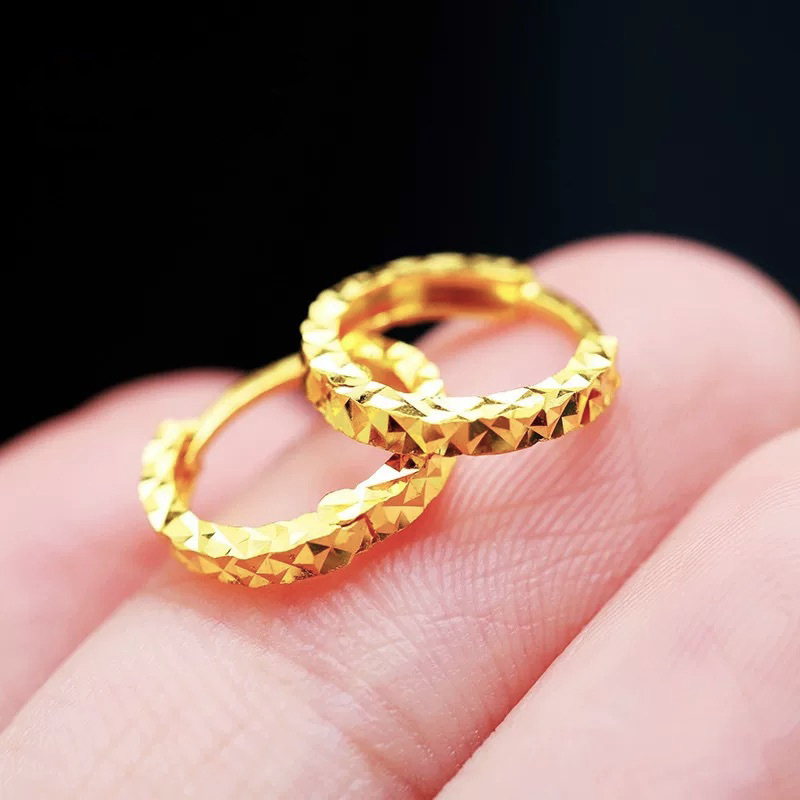 Golden earrings, accessory