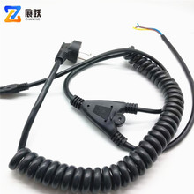 國標彈簧線 三通八字尾電源線 國標一拖二電源線電氣電纜BVR