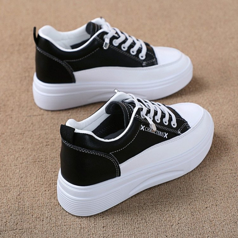 Foreign Trade Cross-Border Thick-Soled Inner Height-Increasing Women's Shoes, White Shoes, Spring & Fall New Casual Shoes, Versatile Korean Sports Travel Shoes