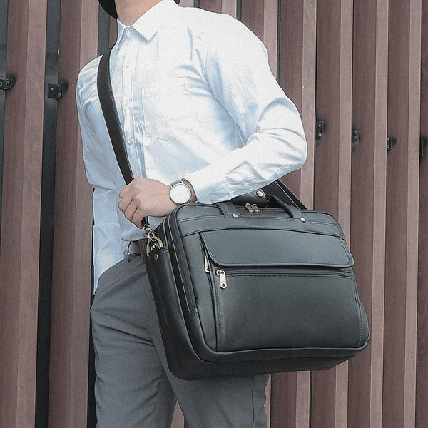 Leather pocket laptop