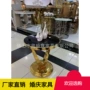 北欧椭圆金色不锈钢角几