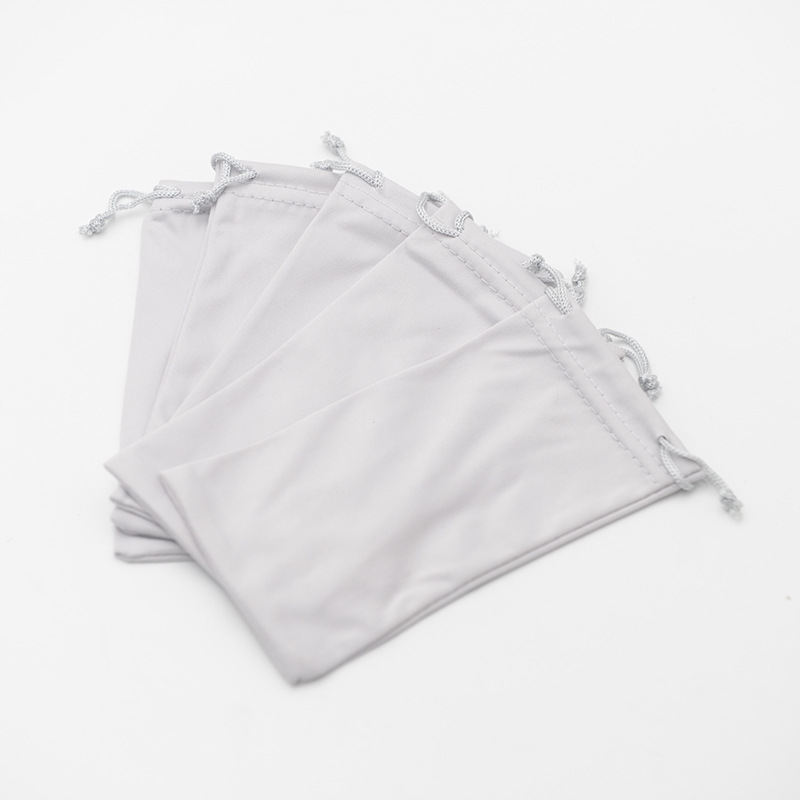 31g Weight Simple High Density Microfiber Double Drawstring Sunglasses Pouch
