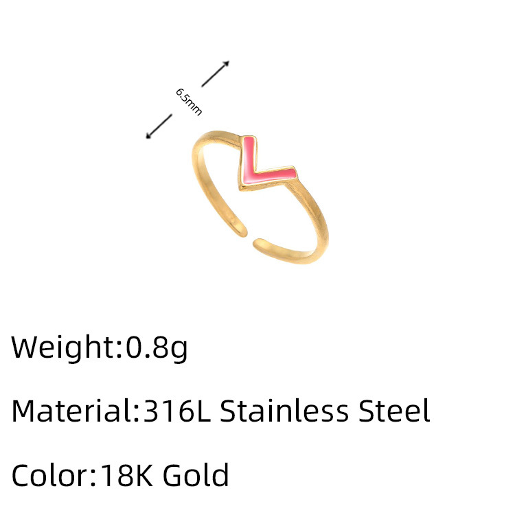 1g Weight 18K Gold Plated Plating Material Open Rings Classification Adjustable Ring Size 1 Piece Quantity Casual, Daily Occasion 316L Stainless Steel Material Geometric Pattern Women's Gender French Style Style Waterproof Non Tarnish, Surgical Steel, Enamel, Plating Craft Gold, Silver Color 1 Piece Geometric 18K Gold Plated 316L Stainless Steel  Gold Silver French Style Open Rings For Women's 16