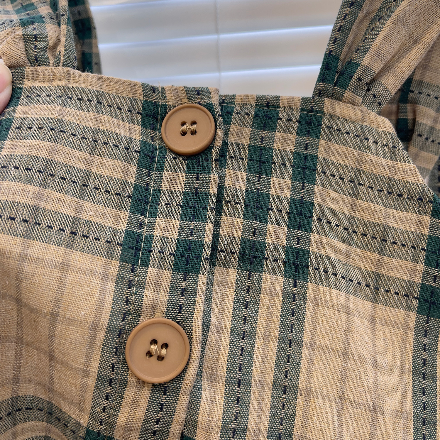 Barnkläder 2023 sommar flickor rutiga västar nio fjärdedelsbyxor babyset, barnkläder_voghion.com