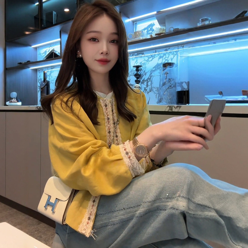 设计感2025春秋韩版时尚百搭洋气高级圆领长袖短款外套上衣女|undefined