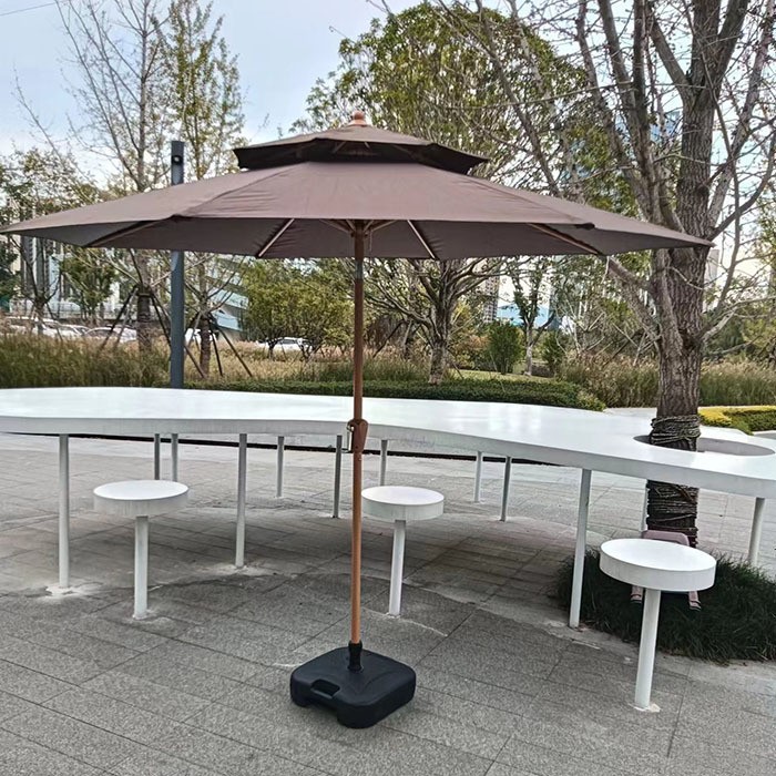 Paraguas al aire libre patio al aire libre jardín mitad de paraguas solar camping cabina de seguridad paraguas image 38