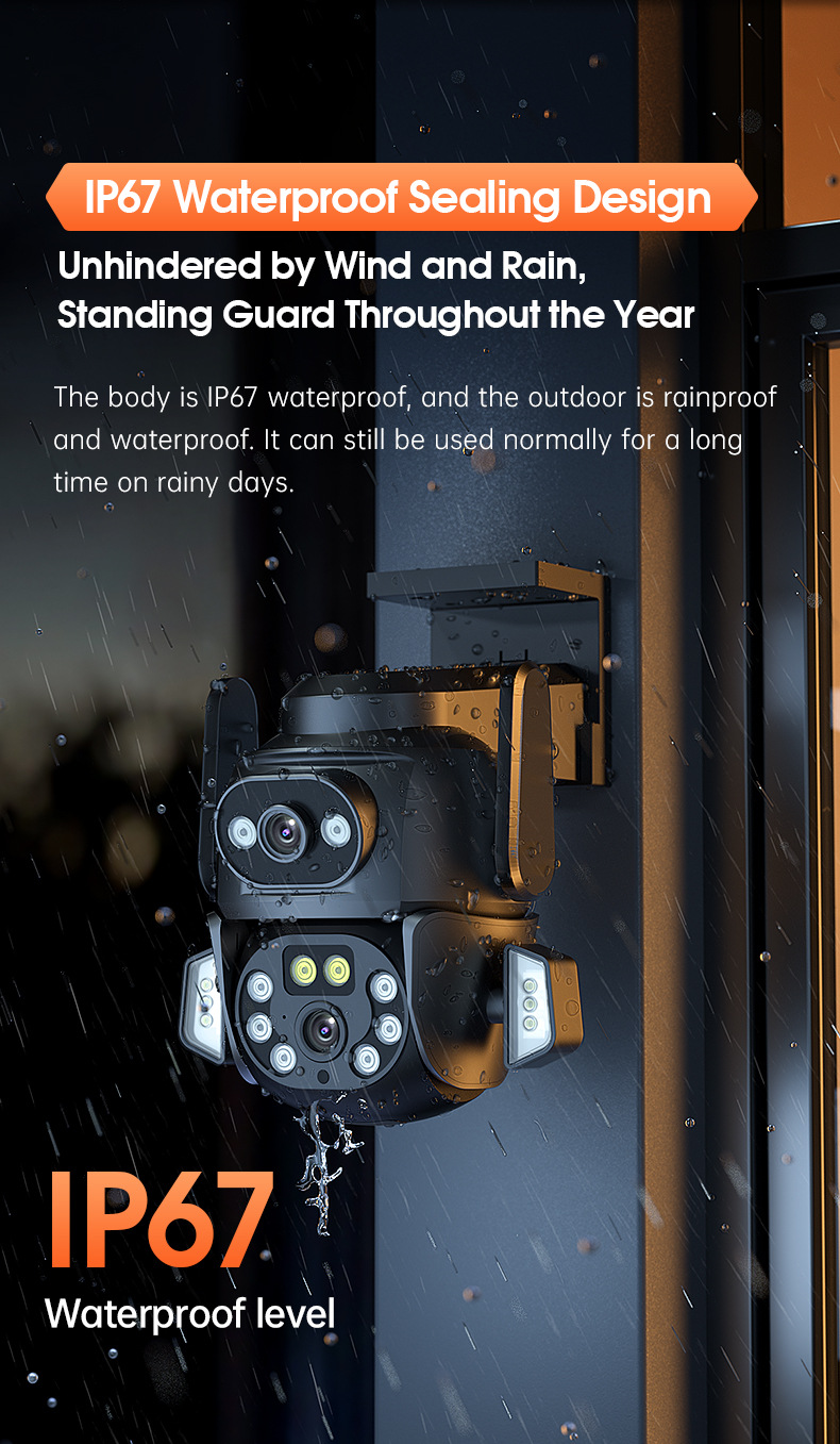 3D Positioning Mobile Phone Gun Ball WiFi Surveillance Camera Dual Screen Outdoor Waterproof Full Color Night Vision_voghion.com