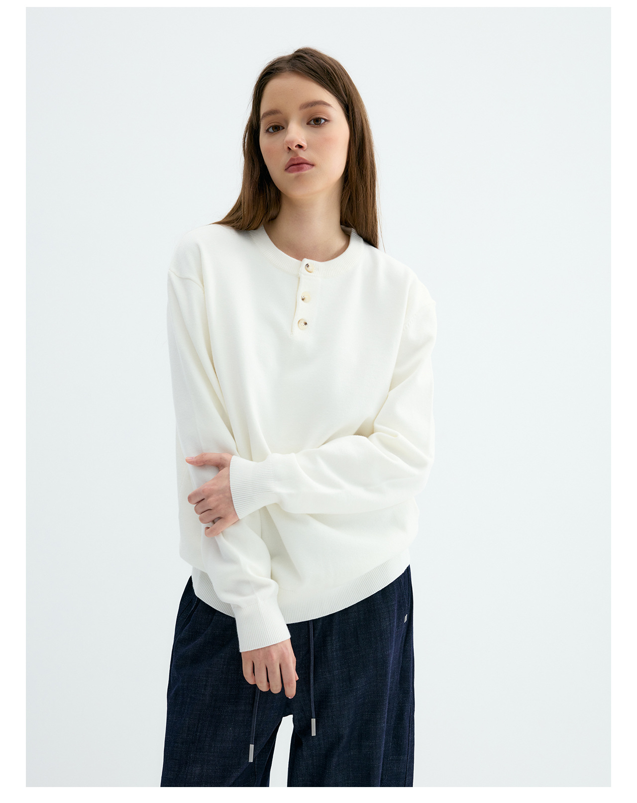 UNF 250g Henley Knit Sweater